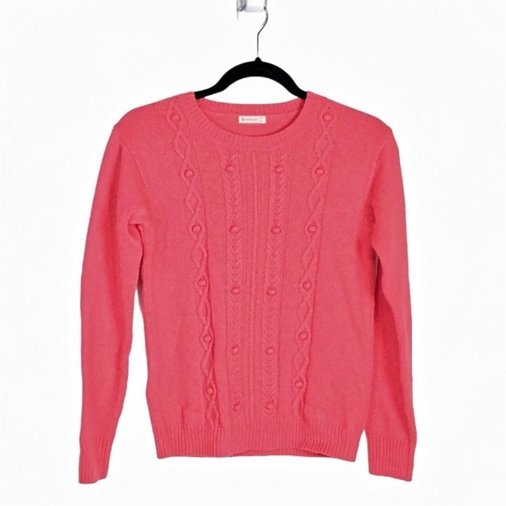 Crewcuts Neon Crew Neck Cable Knit Sweater